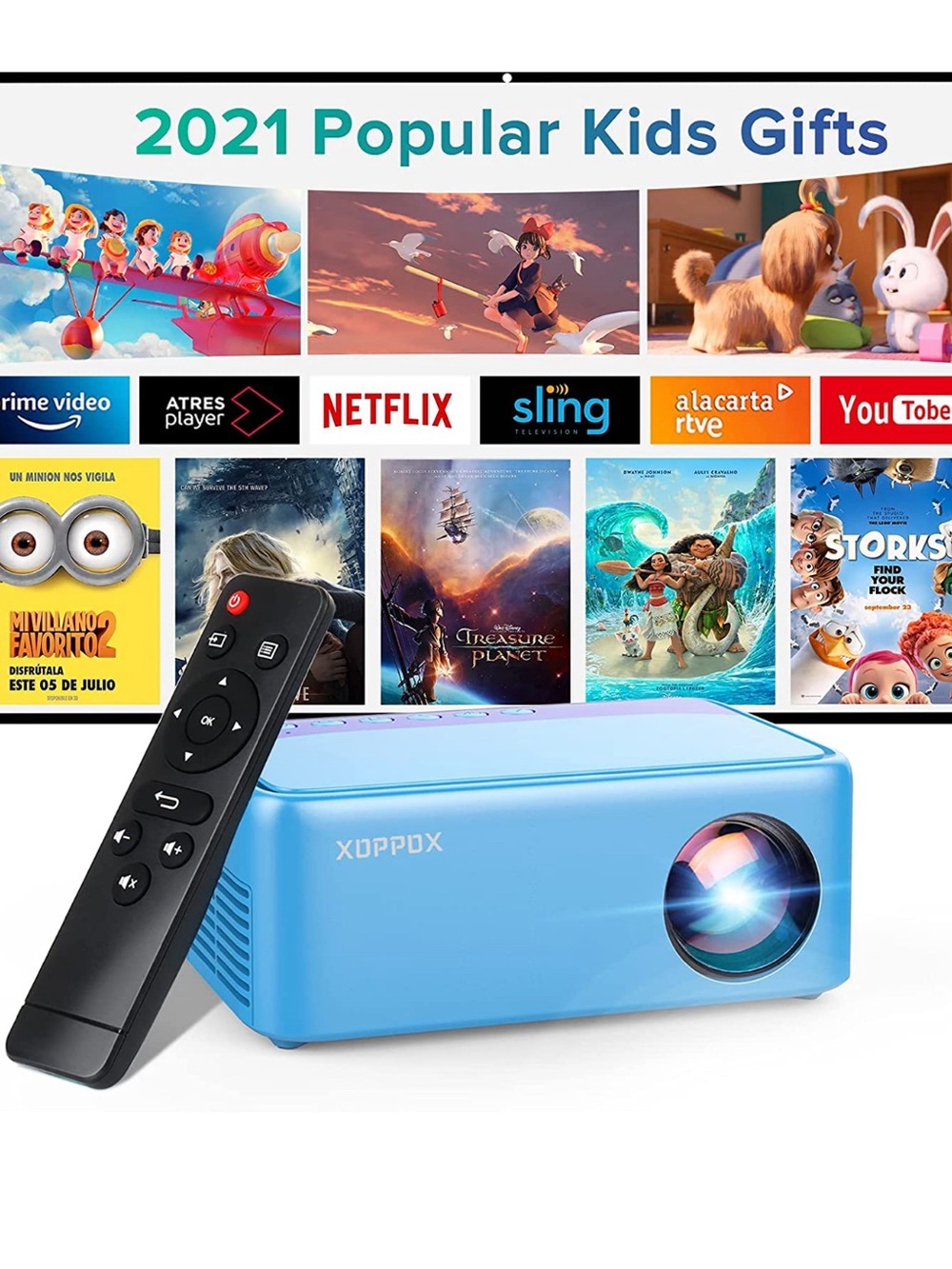 Mini Projector Light Blue with Remote New